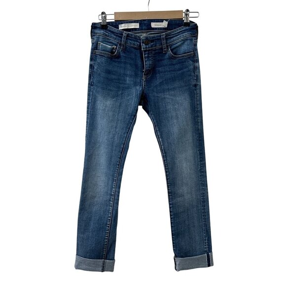 Pilcro & The Letterpress Parallel Cuffed Hem Slim Straight Denim Jeans‎ Women 27 - Picture 1 of 14